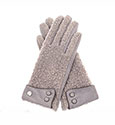 Boucle Gloves With Cuff Cream