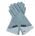 Fleece Cuff With Three Button Gloves Grey Blue