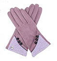 Fleece Cuff With Three Button Gloves Pink