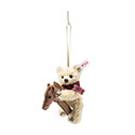 Steiff Teddy Bear Ornament on Hobby Horse