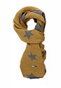 Scarf Two Tone Pleated Stars Yellow